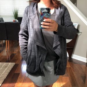 Athleta Space Gray Open Wrap Hoodie